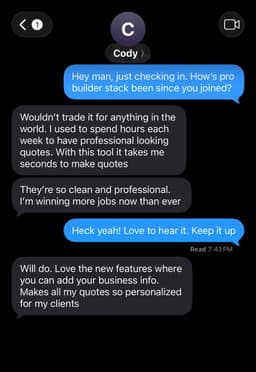 Screenshot proof from a real contractor